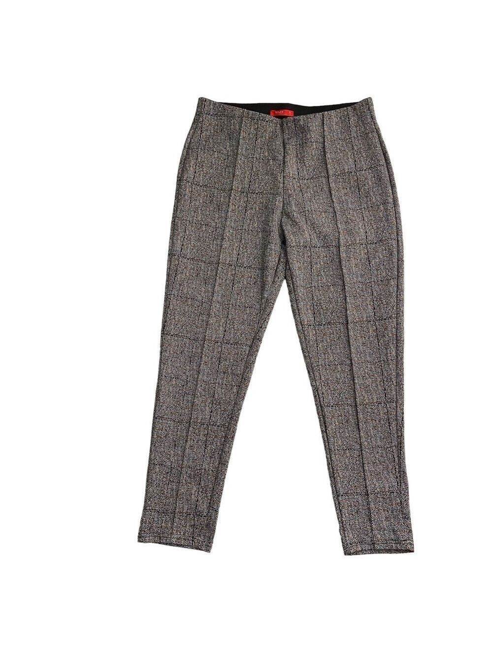 Maze trousers pants stretchy jersey brown black ecru white elastic waistband XL